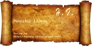 Heszky Ilona névjegykártya